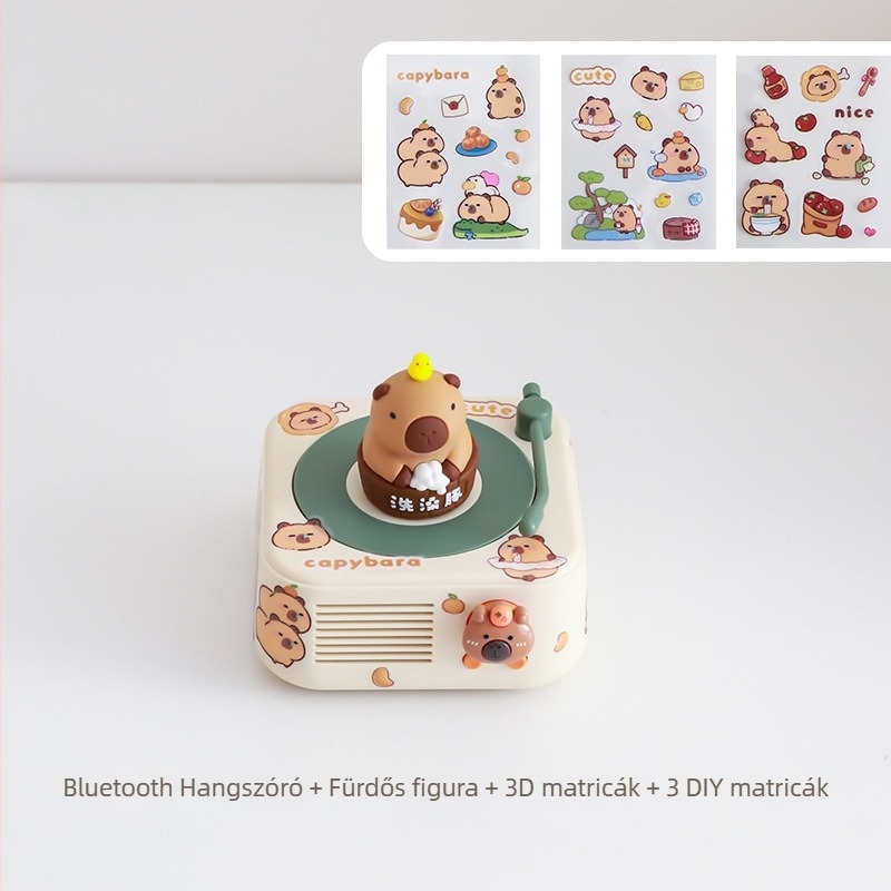 Capybara Bluetooth karikatúra hangszóró kártya slotkal - 5W, Bluetooth 5.3, 1000–1200 mAh, 60 Hz–15 kHz