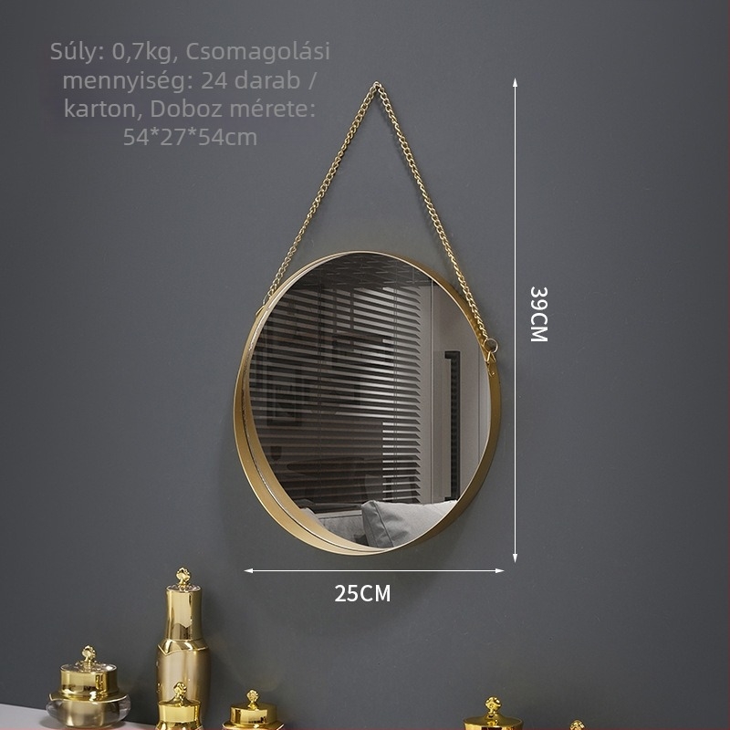 Fali falra szerelhető tükör, fémből készült keret, alumínium tükör, testre szabható, fürdőszobába, hálószobába és kereskedelmi terekbe