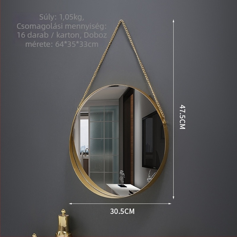Fali falra szerelhető tükör, fémből készült keret, alumínium tükör, testre szabható, fürdőszobába, hálószobába és kereskedelmi terekbe
