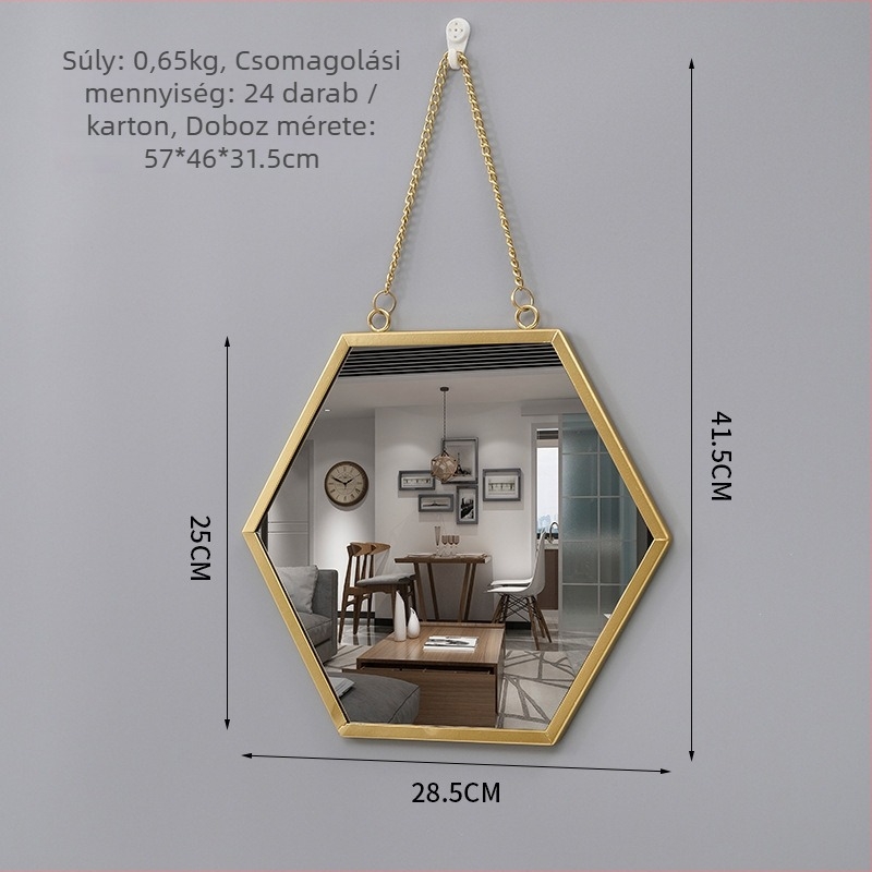 Fali falra szerelhető tükör, fémből készült keret, alumínium tükör, testre szabható, fürdőszobába, hálószobába és kereskedelmi terekbe