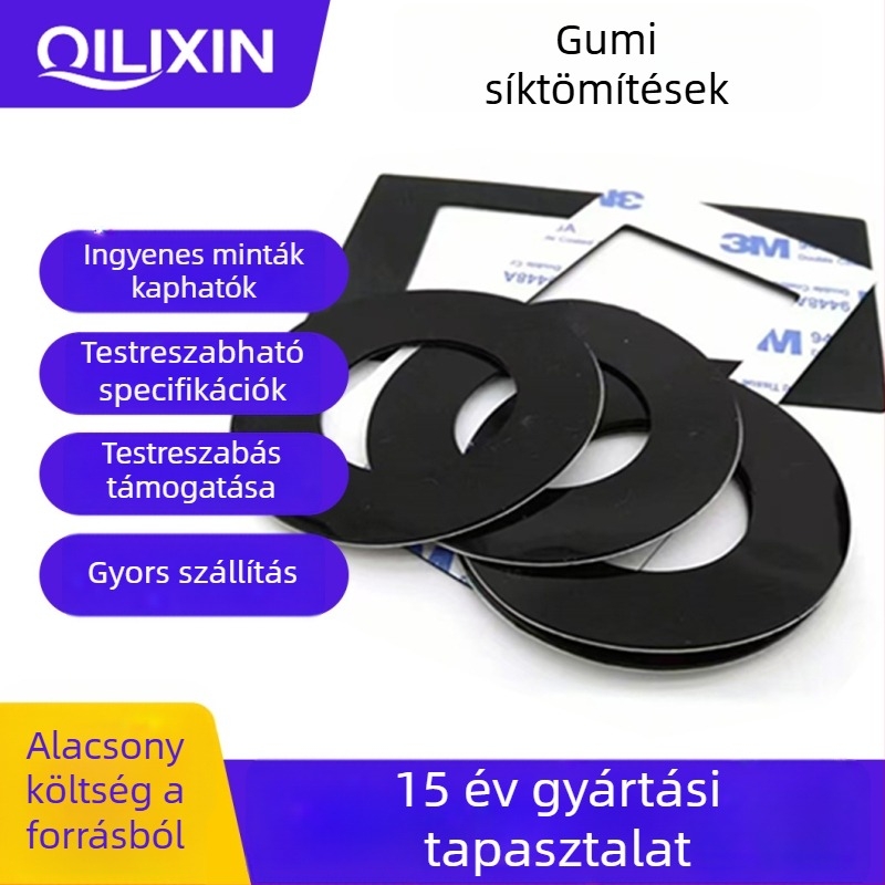 Fekete nitril gumiból készült lapos tömítés, csúszásmentes és kopásálló EPDM tömítés