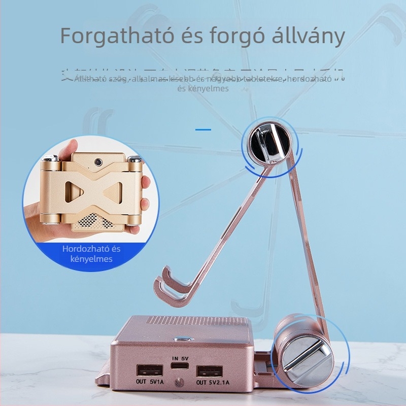3-in-1 telefon-tartó Bluetooth hangszóróval és beépített power bankkal, 4000–6000 mAh, Bluetooth-kapcsolat, 100 Hz–20 kHz, SNR ≥85 dB, 3W