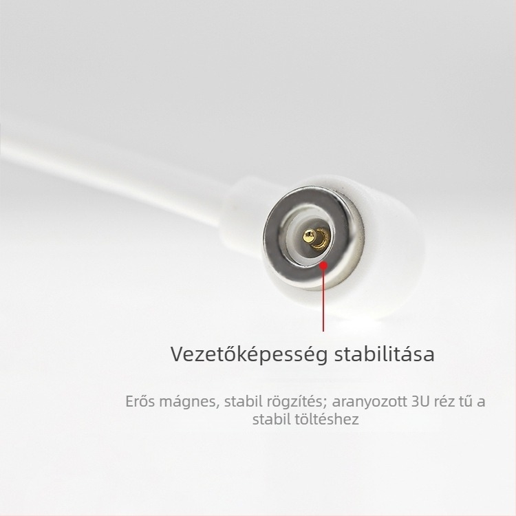 6 mm-es mágneses töltőkábel szépségápolási eszközökhöz és masszírozókhoz, Pogopin, erős mágnes, kör alakú csatlakozó