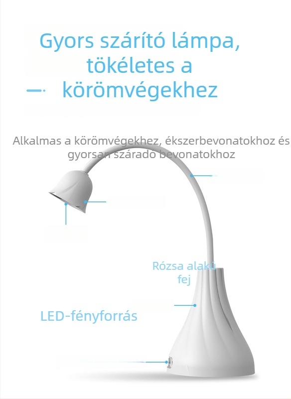 Asztali köröm-lámpa fototerápiával, újratölthető (Márka: Runqi; Modell: R031; Eredet: Guangdong; Import: Nem)