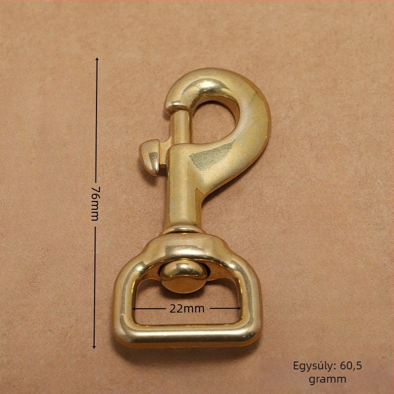 Rézből készült kutya póráz kampó, modell 0172b, Interactive Metal, alkalmas táskákhoz és egyéb kiegészítőkhöz