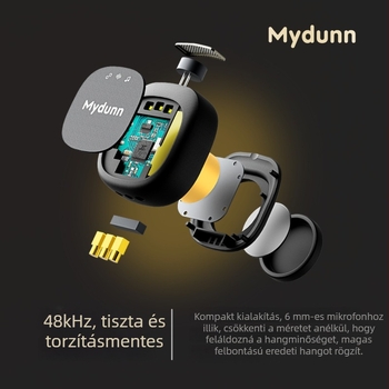 Mikrofon lapel mágneses klippel, modell D07, beépített akkumulátor, üzemidő 3–6 óra, frekvenciaválasz 30 Hz–15 kHz