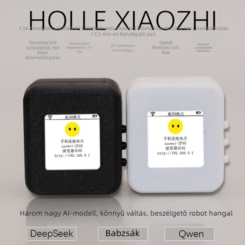 AI beszélgetőrobot, ajándék doboz készlet, verzió 3.0; hangalapú felébresztés személyre szabott ébresztő szavakkal; 3D nyomtatott anyag; fejhallgató csatlakozó + hangvezérelt forgó kijelző; 1200 mAh-s akkumulátor