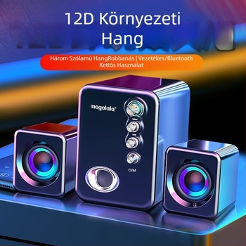 Asztali számítógép hangfala subwooferrel, 2.1 csatornás, kiváló hangminőség
