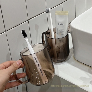 Átlátszó, letisztult fogkefés és szájöblítő pohár otthoni használatra, könnyed luxus, penészmentes és antibakteriális