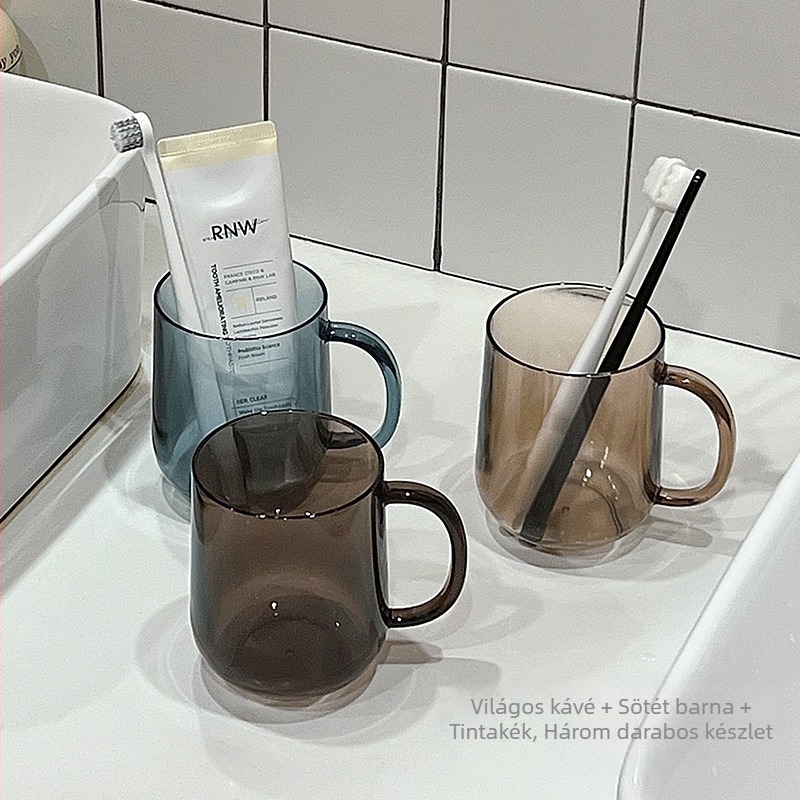 Átlátszó, letisztult fogkefés és szájöblítő pohár otthoni használatra, könnyed luxus, penészmentes és antibakteriális