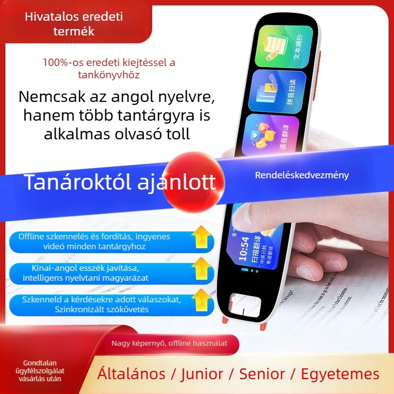 5G-s angol olvasó toll fordító, modell A27, újratölthető lítium akkumulátor, MP3 hang, ABS ház