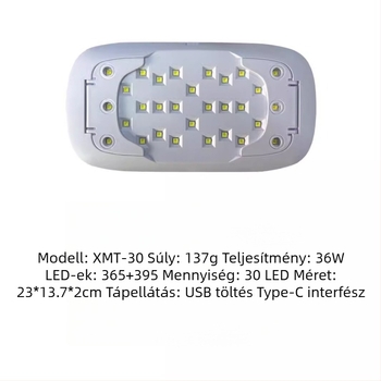 Nagy teljesítményű UV körömlámpa, hordozható LED UV lámpa gél szárításhoz - modell 20231017, Xinmao Teng