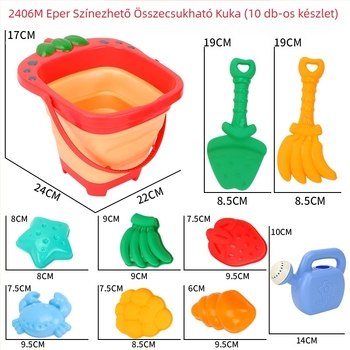 Gyermekeknek: rák alakú összecsukható és hordozható strandkanna, homokozó és vízijáték (műanyag, 7–14 évesek)
