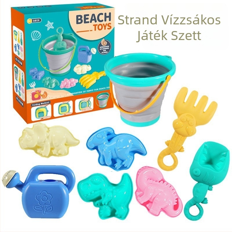 Gyermekeknek: rák alakú összecsukható és hordozható strandkanna, homokozó és vízijáték (műanyag, 7–14 évesek)