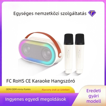 Hordozható Bluetooth karaoke hangfal beépített mikrofonnal — Bluetooth 5.3, 10W, beépített akkumulátor 2000-4000mAh, frekvencia-tartomány 20Hz-20kHz, üzemidő 3-6 óra