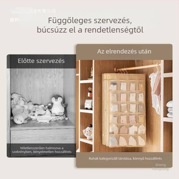Falira szerelhető fehérnemű tároló – kétoldalas, többfunkciós, zoknik és melltartók számára, japán stílusú