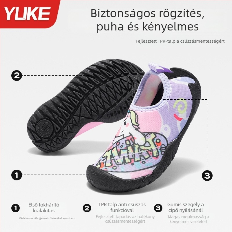 Gyerekeknek szóló folyómenti túracipő — csúszásmentes, vágásálló, vastag talppal