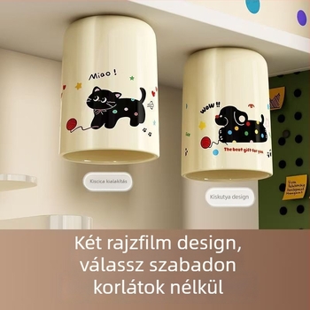 Tükör alatti mágneses szájöblítő és fogkefés pohár, akasztóval, nedvesség- és porálló, műanyag, Termékkód 1002664801