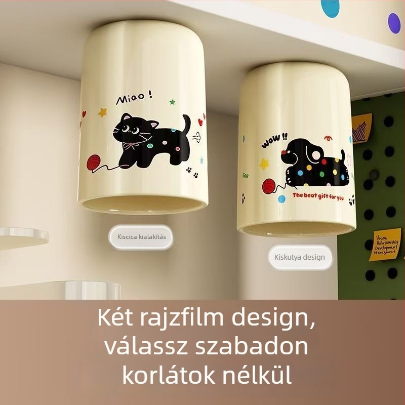 Tükör alatti mágneses szájöblítő és fogkefés pohár, akasztóval, nedvesség- és porálló, műanyag, Termékkód 1002664801