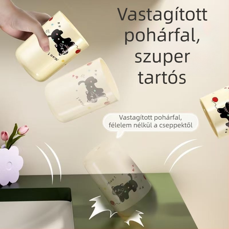 Tükör alatti mágneses szájöblítő és fogkefés pohár, akasztóval, nedvesség- és porálló, műanyag, Termékkód 1002664801
