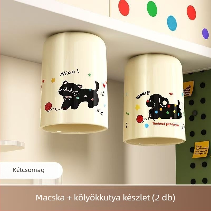 Tükör alatti mágneses szájöblítő és fogkefés pohár, akasztóval, nedvesség- és porálló, műanyag, Termékkód 1002664801