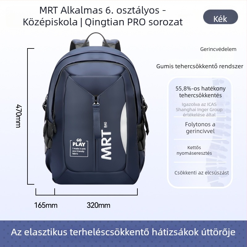 Unisex iskolai hátizsák 5–6. osztályos tanulók számára | Nagy kapacitás, könnyű, terheléscsökkentés, ergonikus hátsó panel, fényvisszaverő elemek éjjeli biztonságért