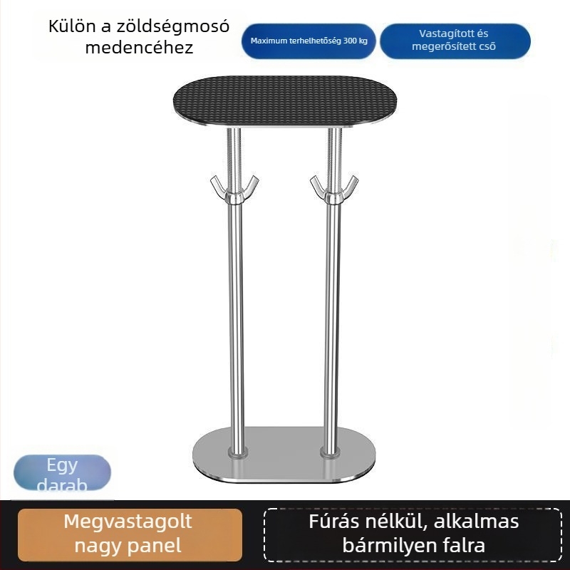 Alsó mosdó alatti tartókeret, teleszkópos rúd, csiszolt felülettel, modern egyszerű stílus, kompatibil univerzális szekrényekkel