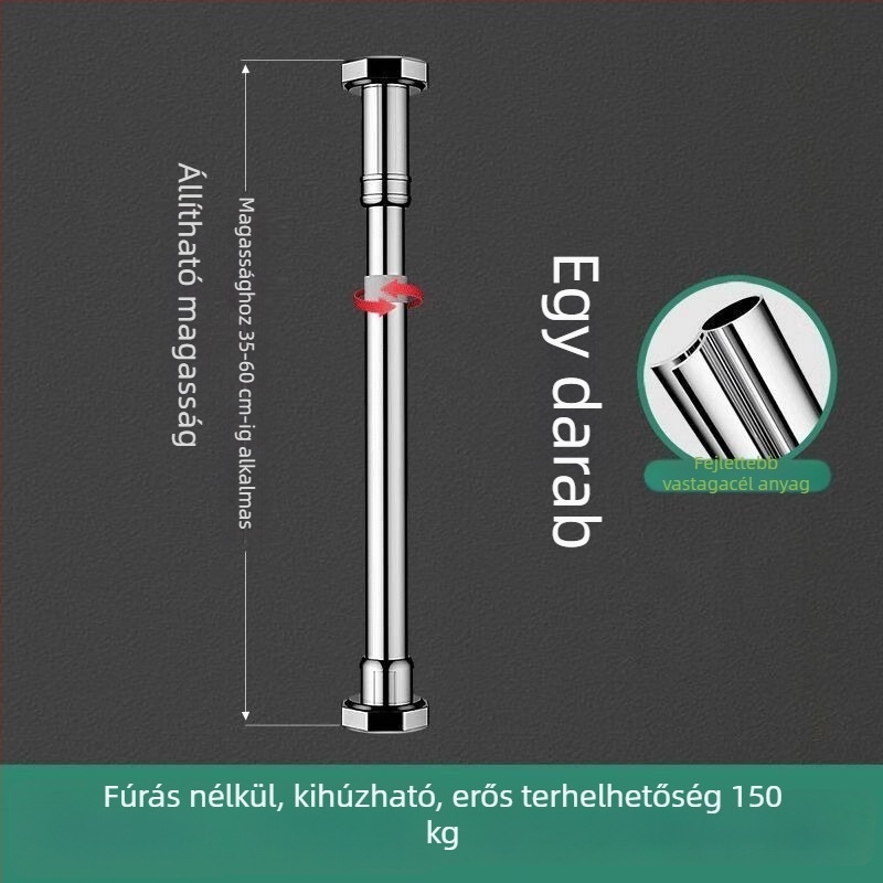 Alsó mosdó alatti tartókeret, teleszkópos rúd, csiszolt felülettel, modern egyszerű stílus, kompatibil univerzális szekrényekkel