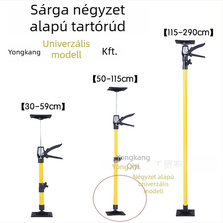 Állítható emelő-tartó mennyezetre szerelhető szekrényekhez, rögzített négyzet alakú lemez, tartó rúd a konyhai és fürdőszobai szekrényekhez