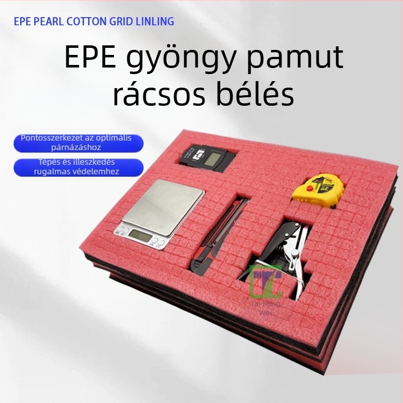 Tai Mingwei EPE gyöngyház pamacs belső tálca szerszámosládához – csomagolási párnázás, sűrűség 38, nyomtatás nélkül