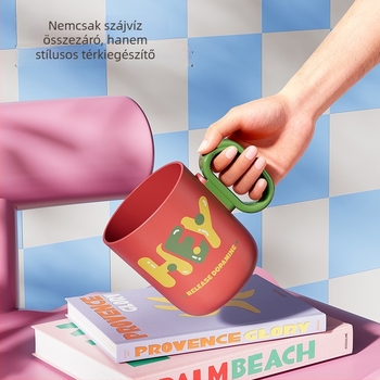 PP anyagú, hengeres fogkefés pohár, testreszabható, Han Shida