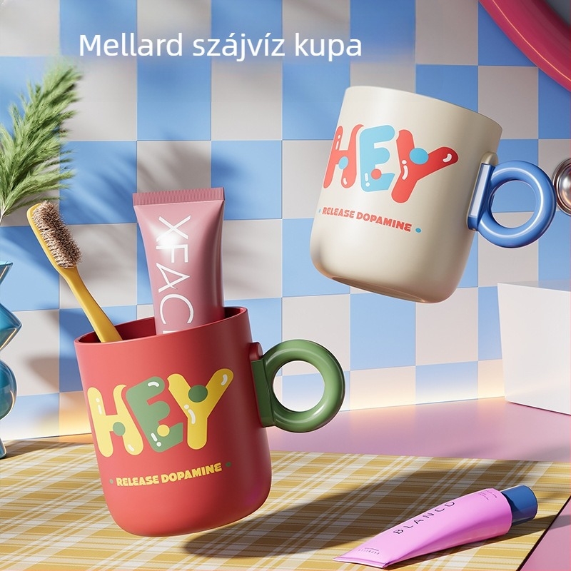PP anyagú, hengeres fogkefés pohár, testreszabható, Han Shida