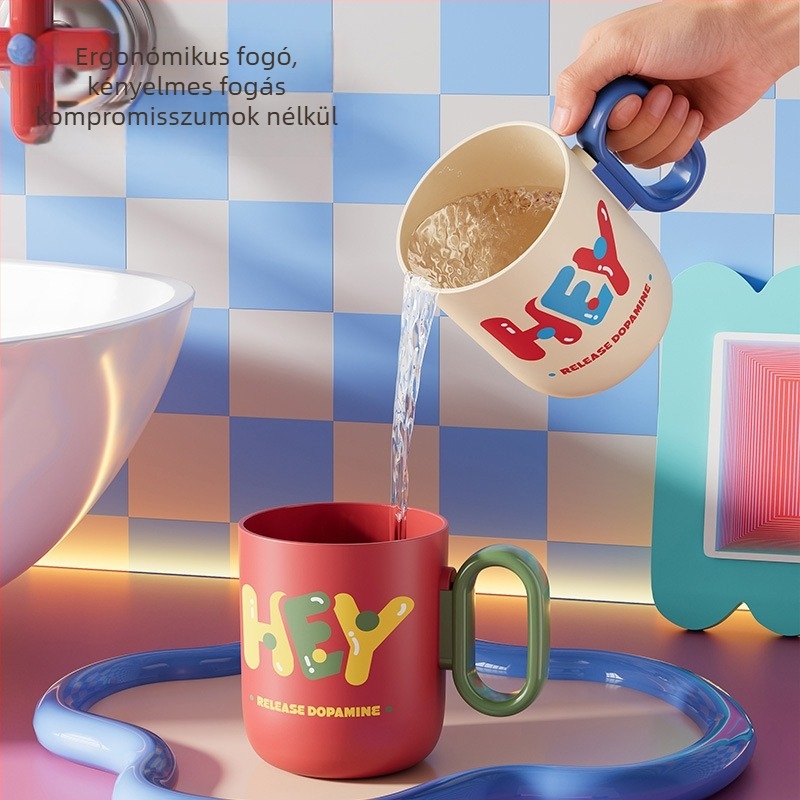 PP anyagú, hengeres fogkefés pohár, testreszabható, Han Shida