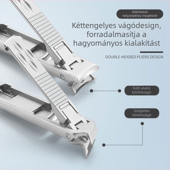 Hordozható összecsukható kettős fejű rozsdamentes acél manikűr készlet