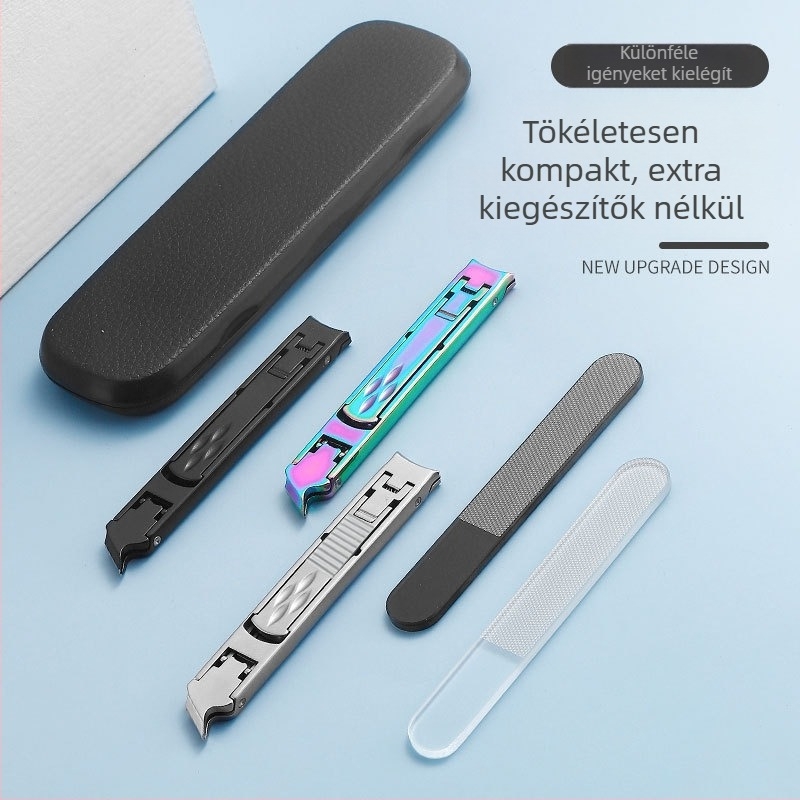 Hordozható összecsukható kettős fejű rozsdamentes acél manikűr készlet