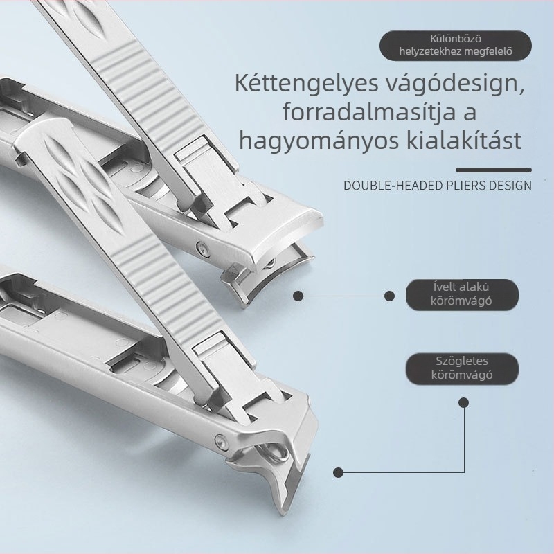 Hordozható összecsukható kettős fejű rozsdamentes acél manikűr készlet