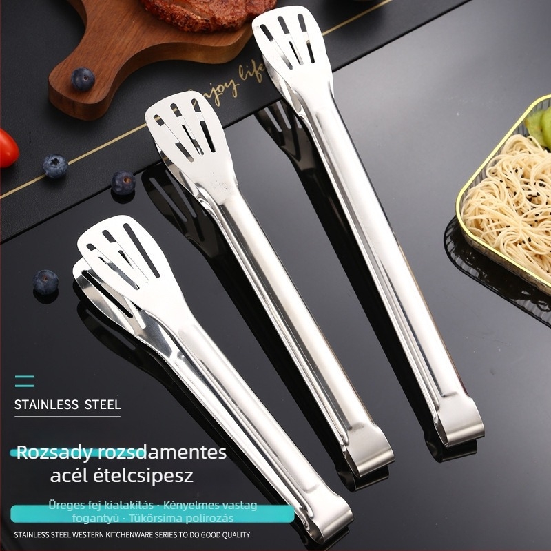 Élelmiszerfogó, 304 rozsdamentes acél, magas hőmérséklet-ellenállás, korrózióálló, égés elleni védelem