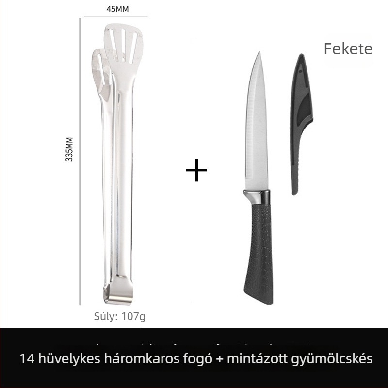 Élelmiszerfogó, 304 rozsdamentes acél, magas hőmérséklet-ellenállás, korrózióálló, égés elleni védelem