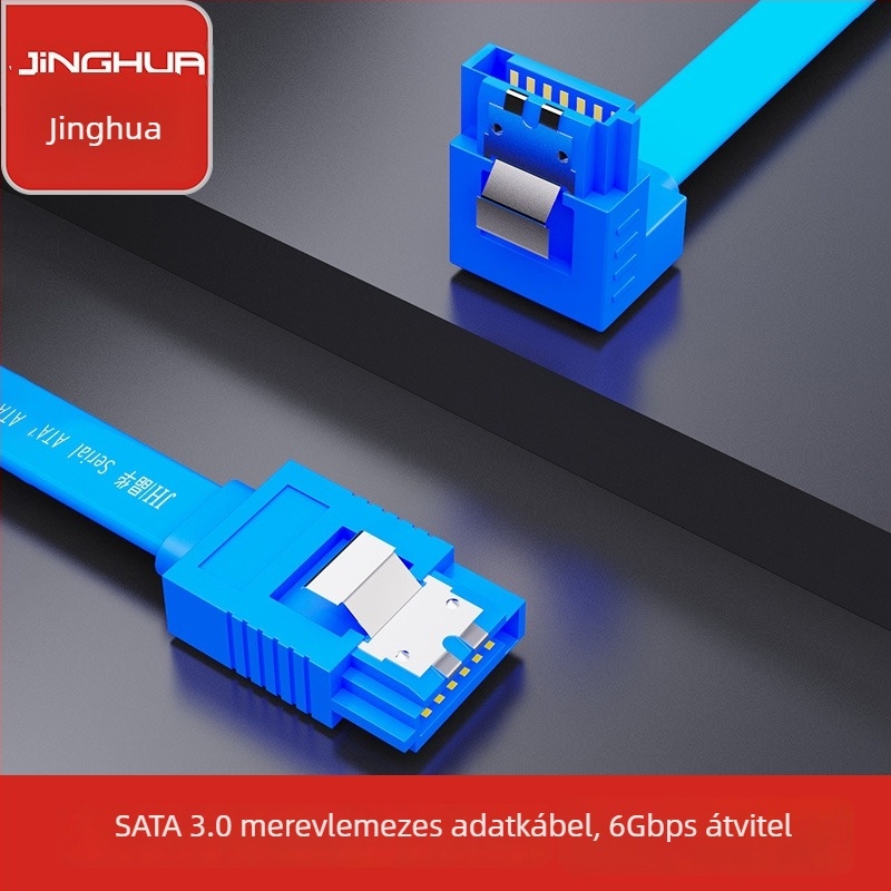 JH Jinghua SATA3.0 adatvonal egyenes–hajlított SATA kábel, oxigénmentes réz, injekciós öntés, adapter