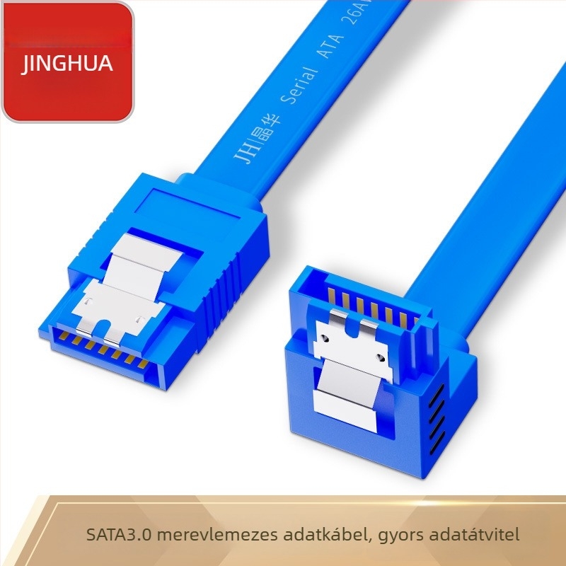 JH Jinghua SATA3.0 adatvonal egyenes–hajlított SATA kábel, oxigénmentes réz, injekciós öntés, adapter