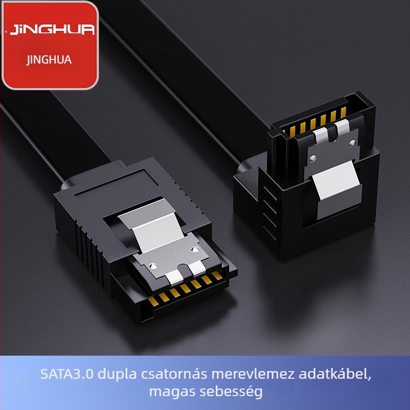 JH Jinghua SATA3.0 adatvonal egyenes–hajlított SATA kábel, oxigénmentes réz, injekciós öntés, adapter