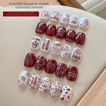 TY546 rozsdamentes acél körömdíszítő sablon – Ló éve áldás mintázat kezdőknek