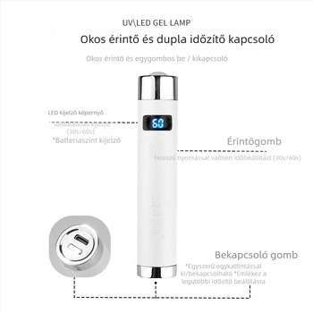 Automatikus érzékelésű körömlámpa, nagy teljesítmény, gyors száradás, újratölthető, kézben tartható lámpa