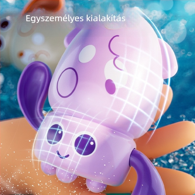 Gyermekfürdőjáték: polip és kacsa a medencéhez, műanyagból, 3C tanúsítvány, 4–6 éveseknek