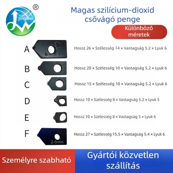 Görbült üvegcső vágófeje kvarc-/boroszilikát csövekhez, lyukkal, vágási vastagság 8-12