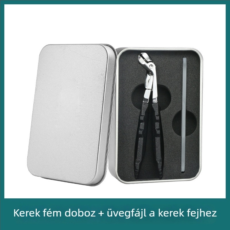 Körömvágó olló készlet nagy nyílású, sík szájú, hordozható, műanyagból és rozsdamentes acélból
