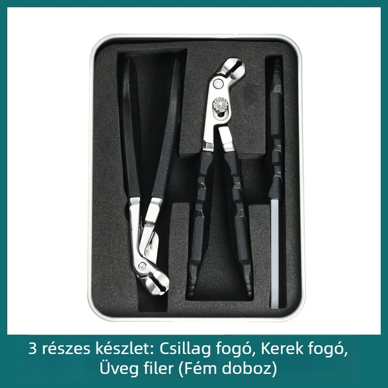 Körömvágó olló készlet nagy nyílású, sík szájú, hordozható, műanyagból és rozsdamentes acélból