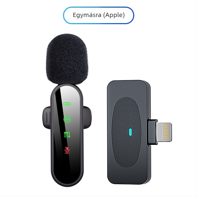 Vezeték nélküli lavalier mikrofon mobil élő közvetítéshez, omnidirekcionális, Bluetooth 5.3, 20 Hz–20 kHz, üzemidő 3–6 óra