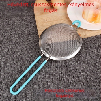 Rozsdamentes acélből készült kézi lisztszitó ultra fin hálóval – liszt, cukor és porok átszitálásához