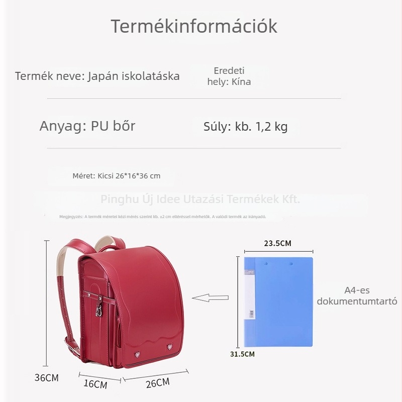 Uniszex gyerek iskolai hátizsák első osztály számára gerincvédelem és terheléscsökkentés, PU anyag, vízálló, lélegző, kopásálló, lopás elleni védelem
